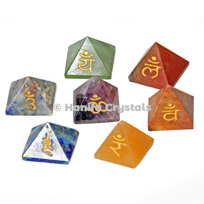 7 Chakra Pyramid Sanskrit Set