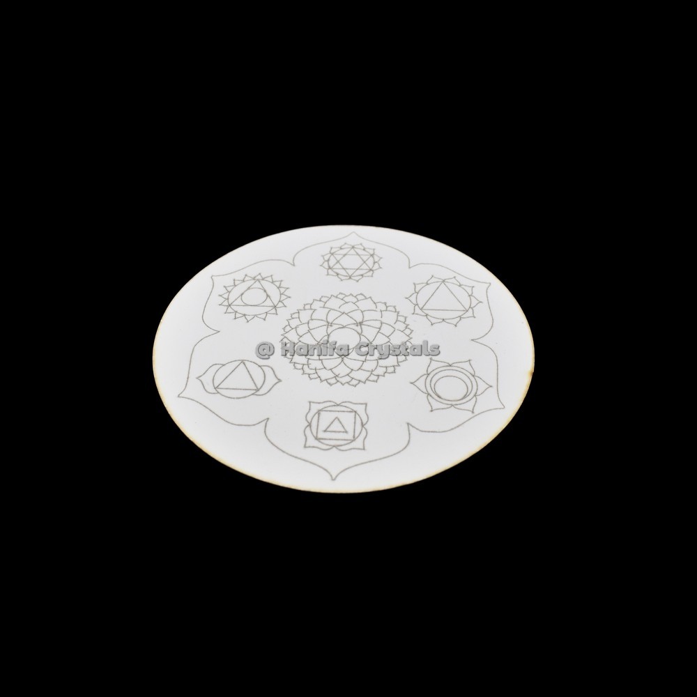 Engraved Chakra Symbol MDF Coaster And Grid