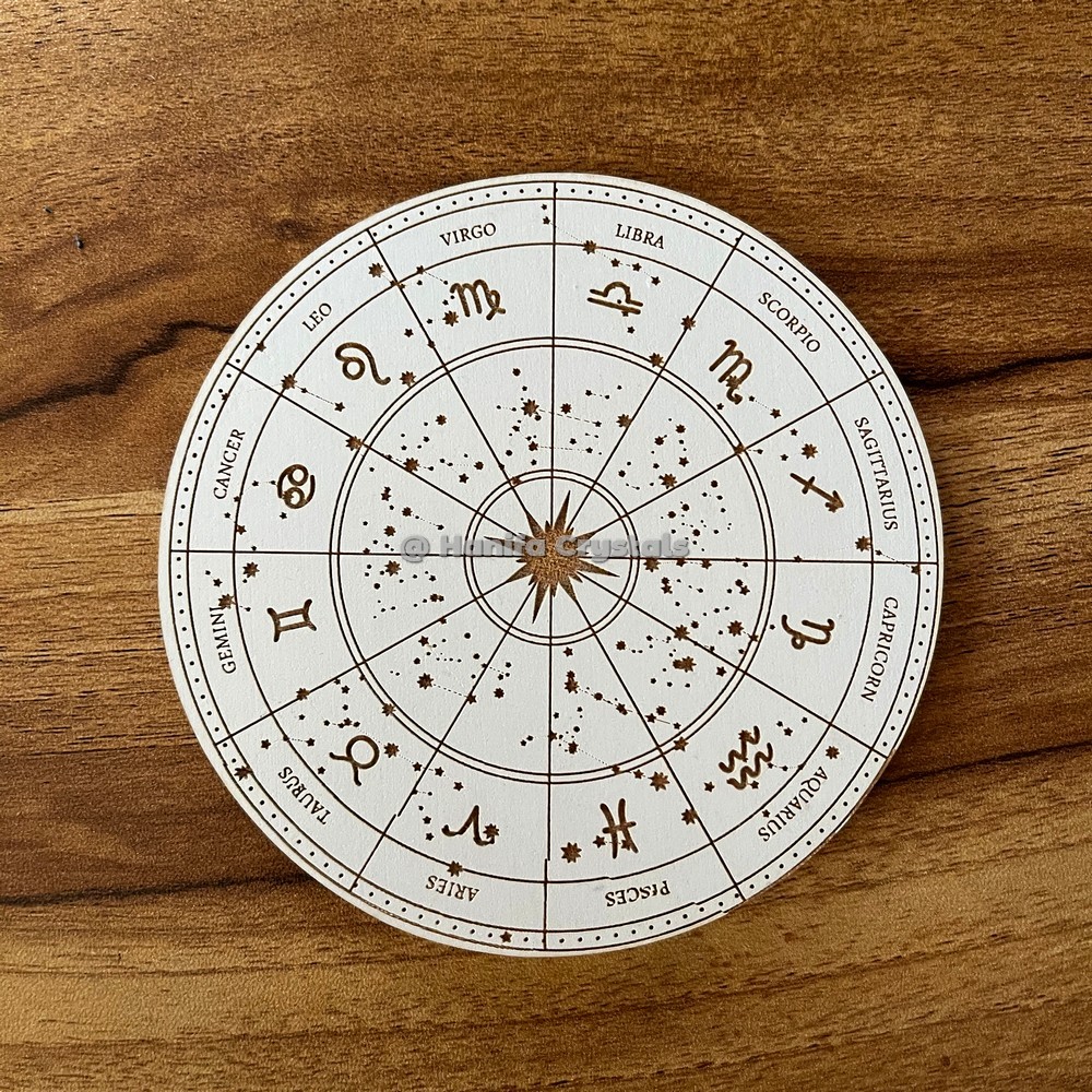 Zodiac Signs Engraved MDF Coaster And Grid