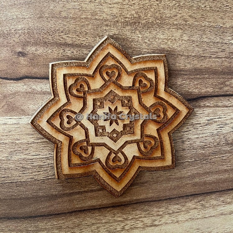Mandala Pentagram Engraved MDF Coaster And Grid