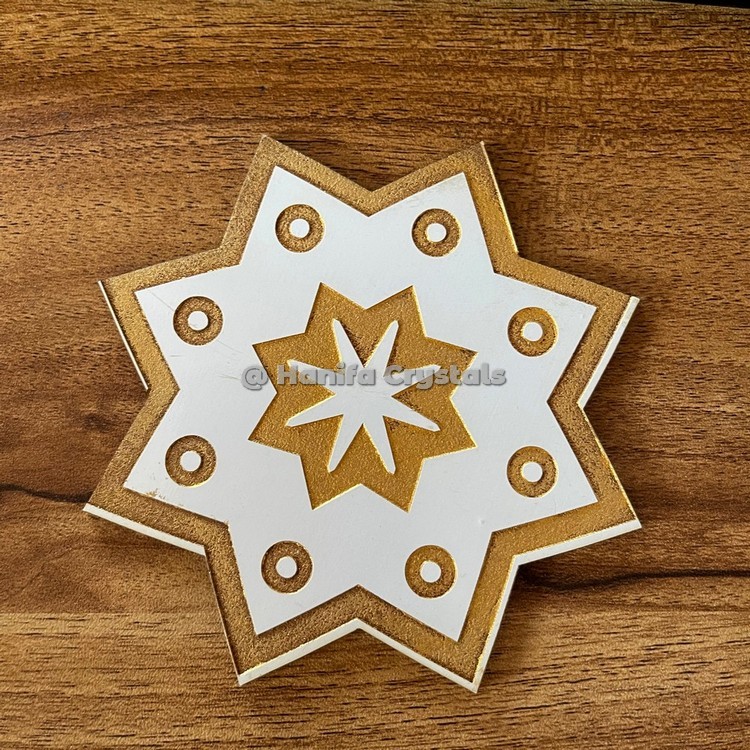 Pentagram Star Engraved MDF Coaster And Grid