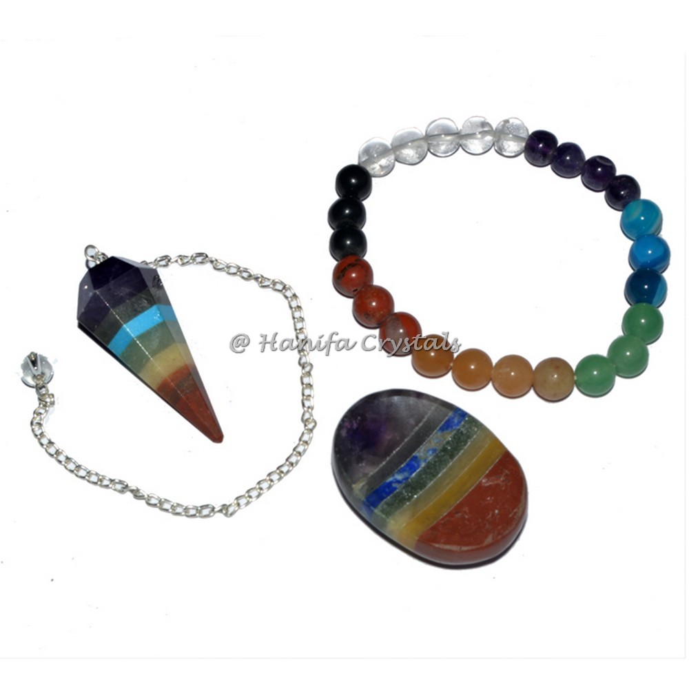 Chakra Crystal Kit for Meditation with bonded chakra items