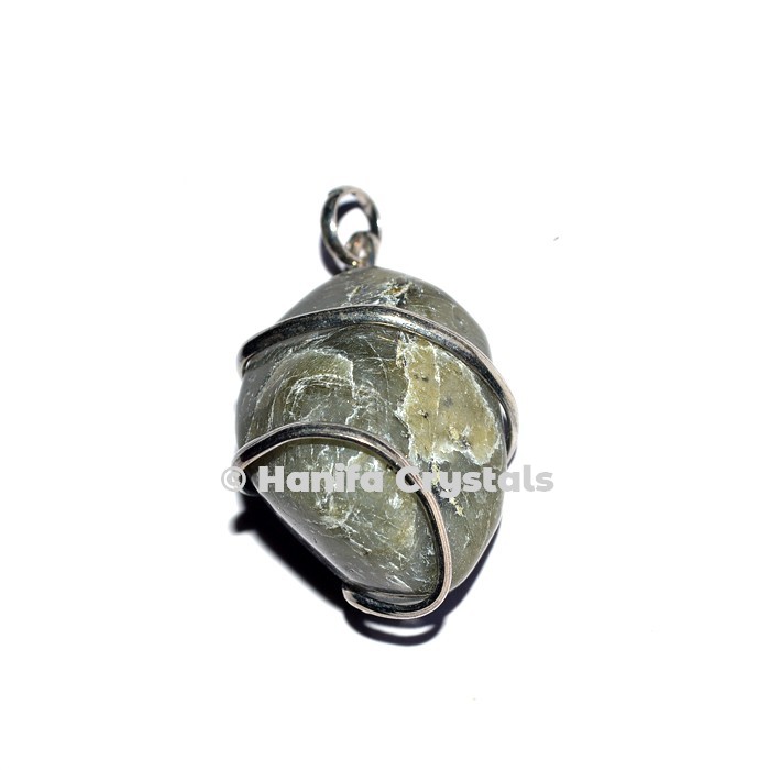 Ruby Zoisite Wire Wrap Tumbled Pendant