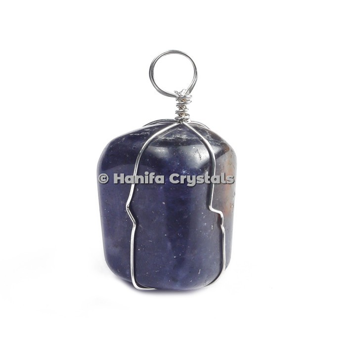 Sodalite Pendants with thin wire Wrap