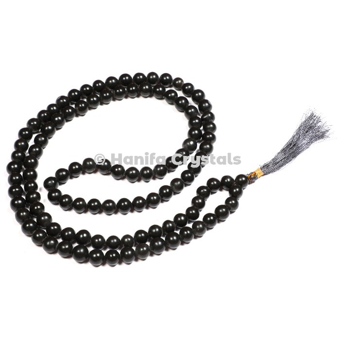 Black Agate 108 Beads Japa Mala