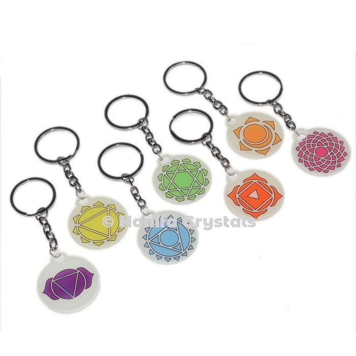 7 Chakra Acrylic Keychain set
