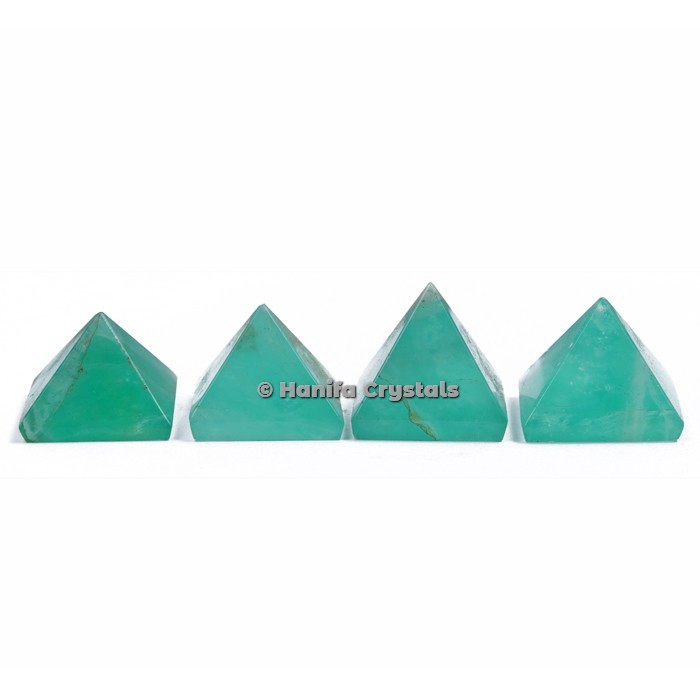 Green Fluorite Gemstone Pyramids
