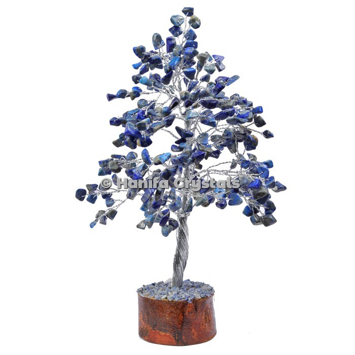 Lapis Lazuli 300 Chips Gemstone Silver Wire Tree