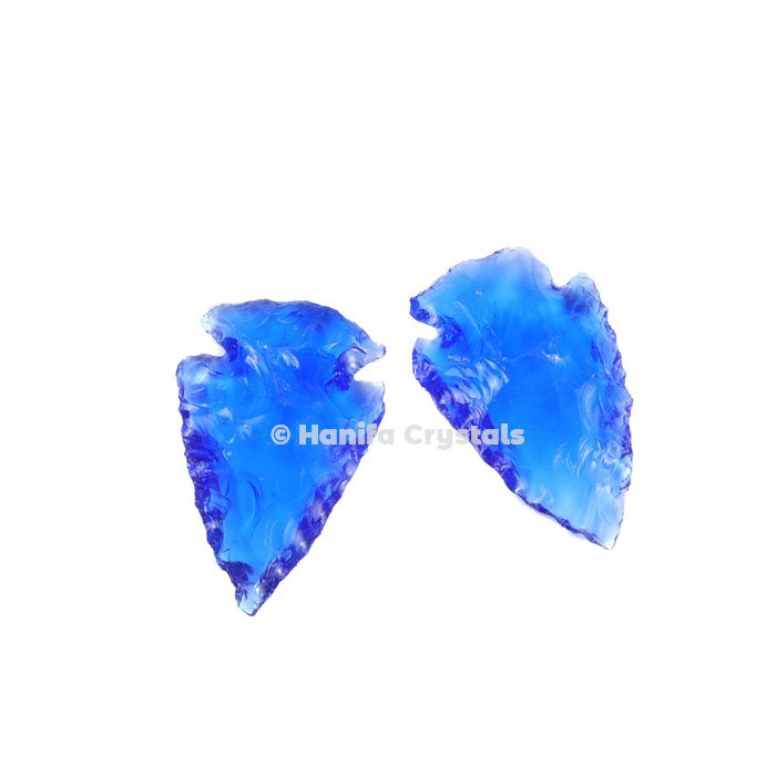 Blue Glass Indian Arrowheads