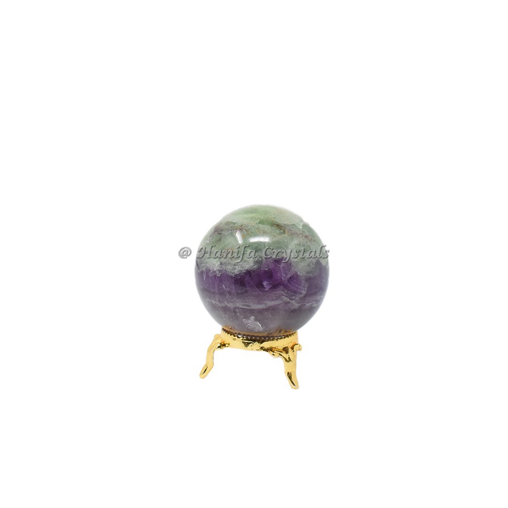 Multi Fluorite Sphere With Brass Stand