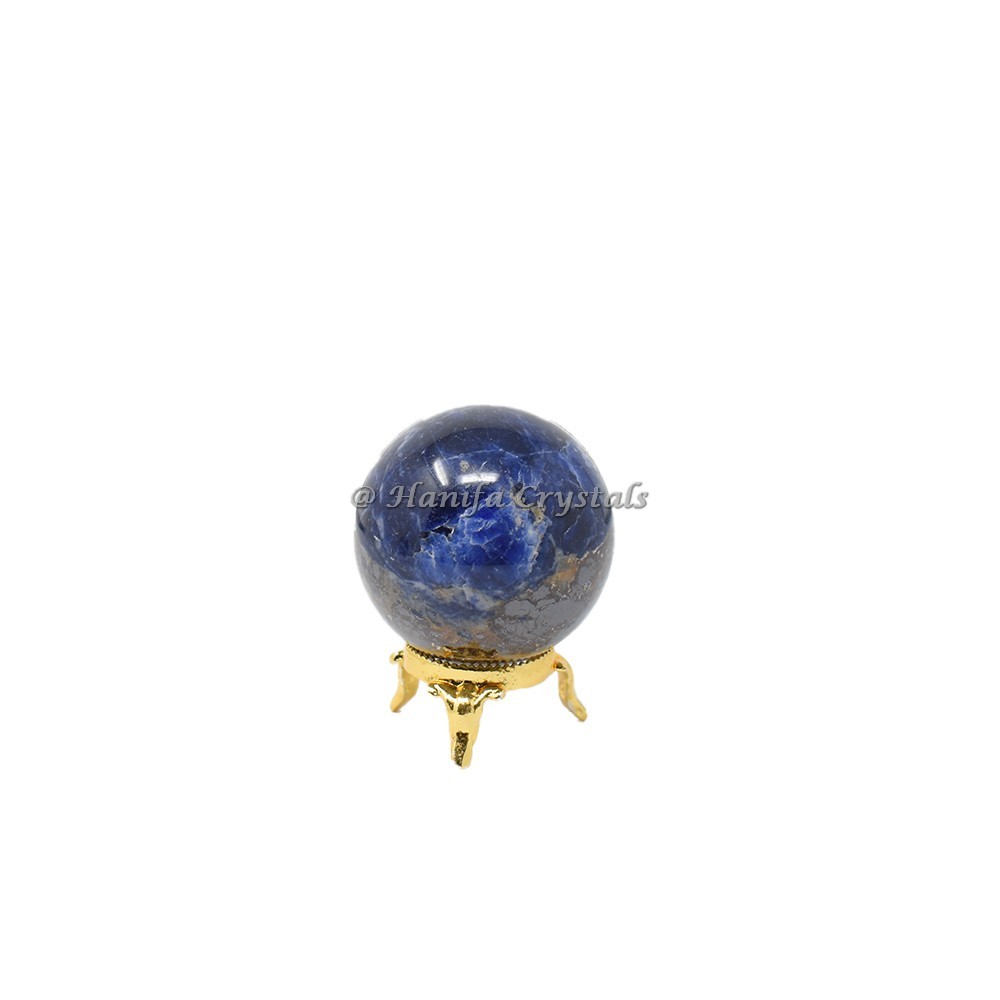 Dark Apatite Sphere With Brass Stand