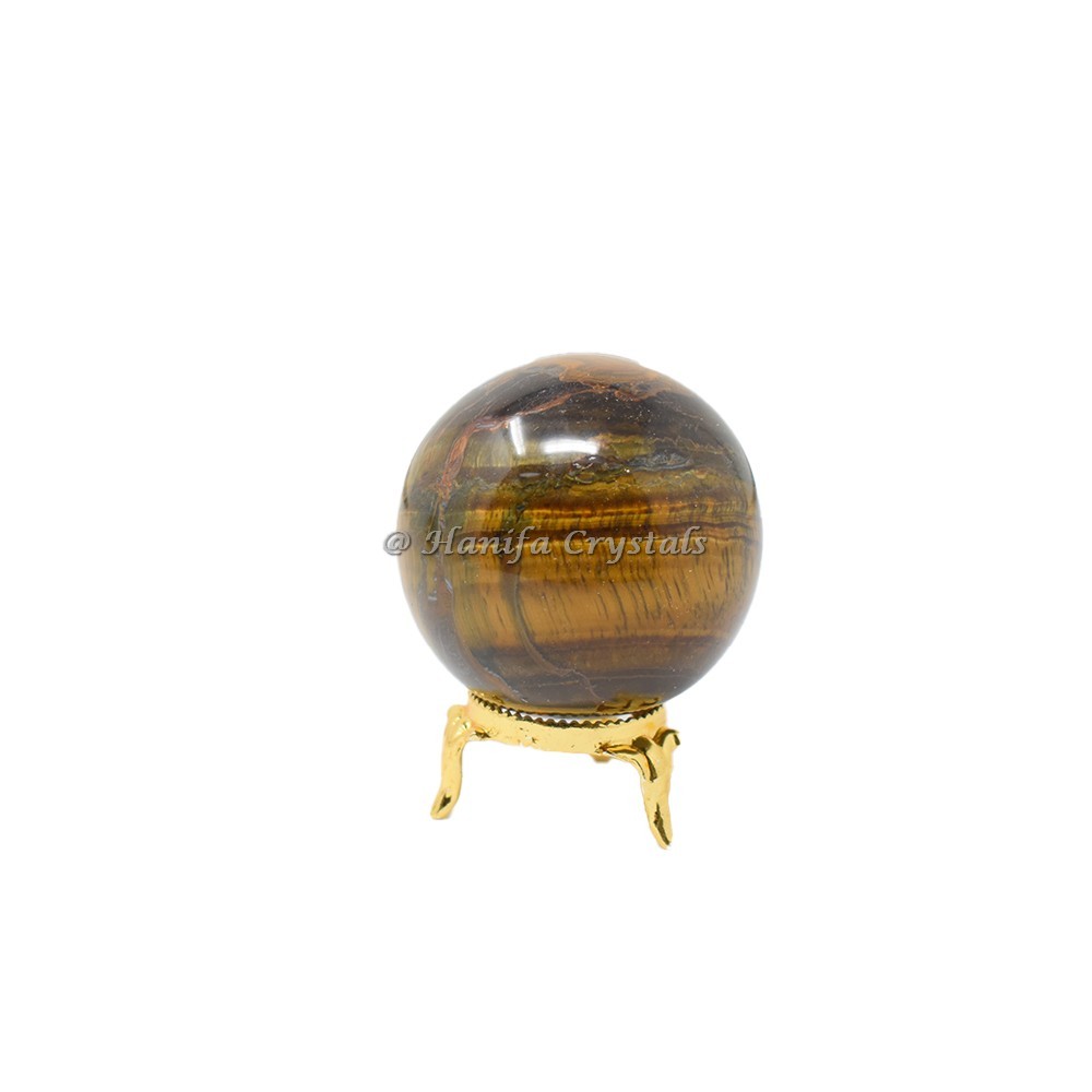 Tiger Eye Sphere With Brass Stand