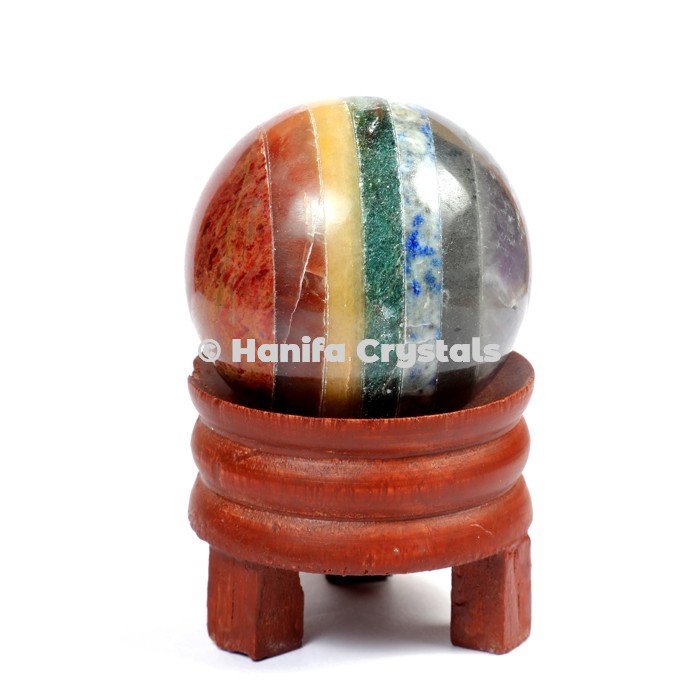 Bonded Seven Chakra Gemstone Sphere