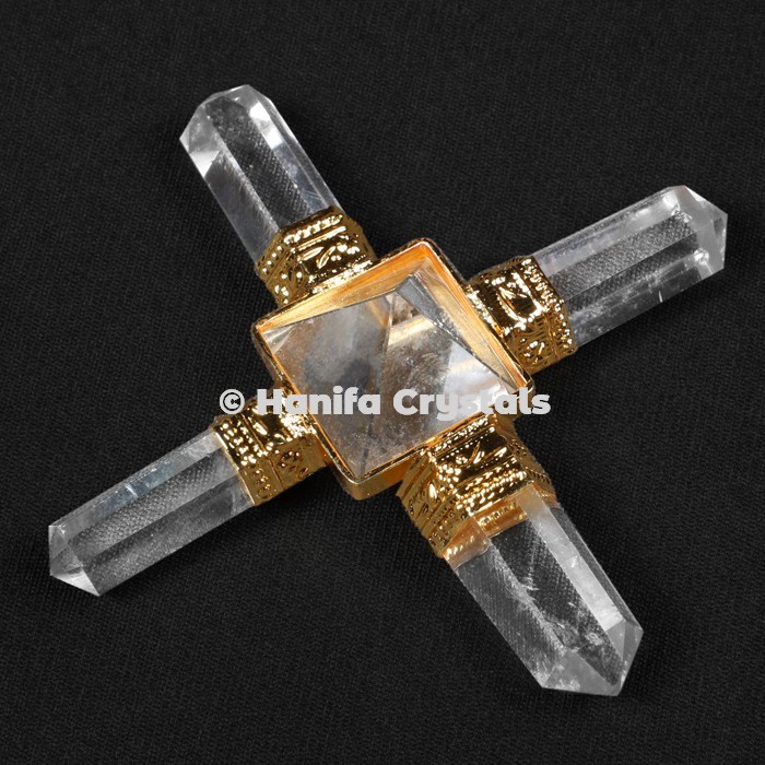 Crystal with Gold Plated Healing Energy Generator