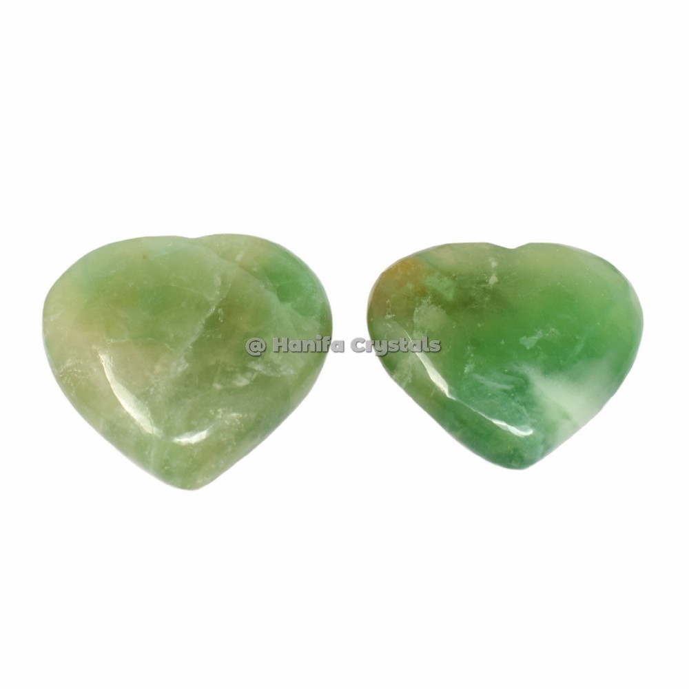 Green Fluorite Puffy Hearts