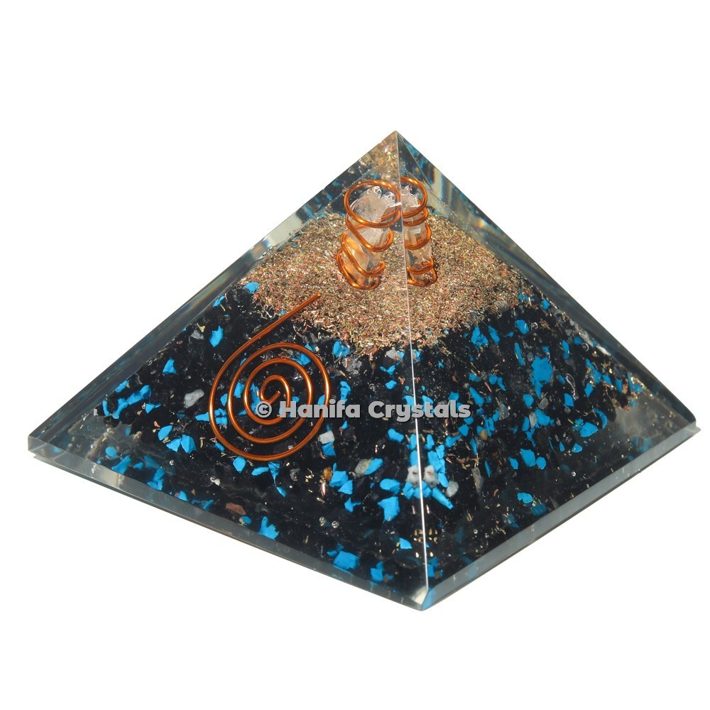 Black Obsidian Healing Orgonite Emf Protection Pyramid