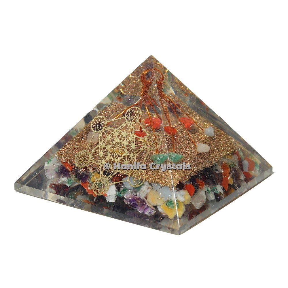 Mix Chakra Orgonite Healing Pyramid