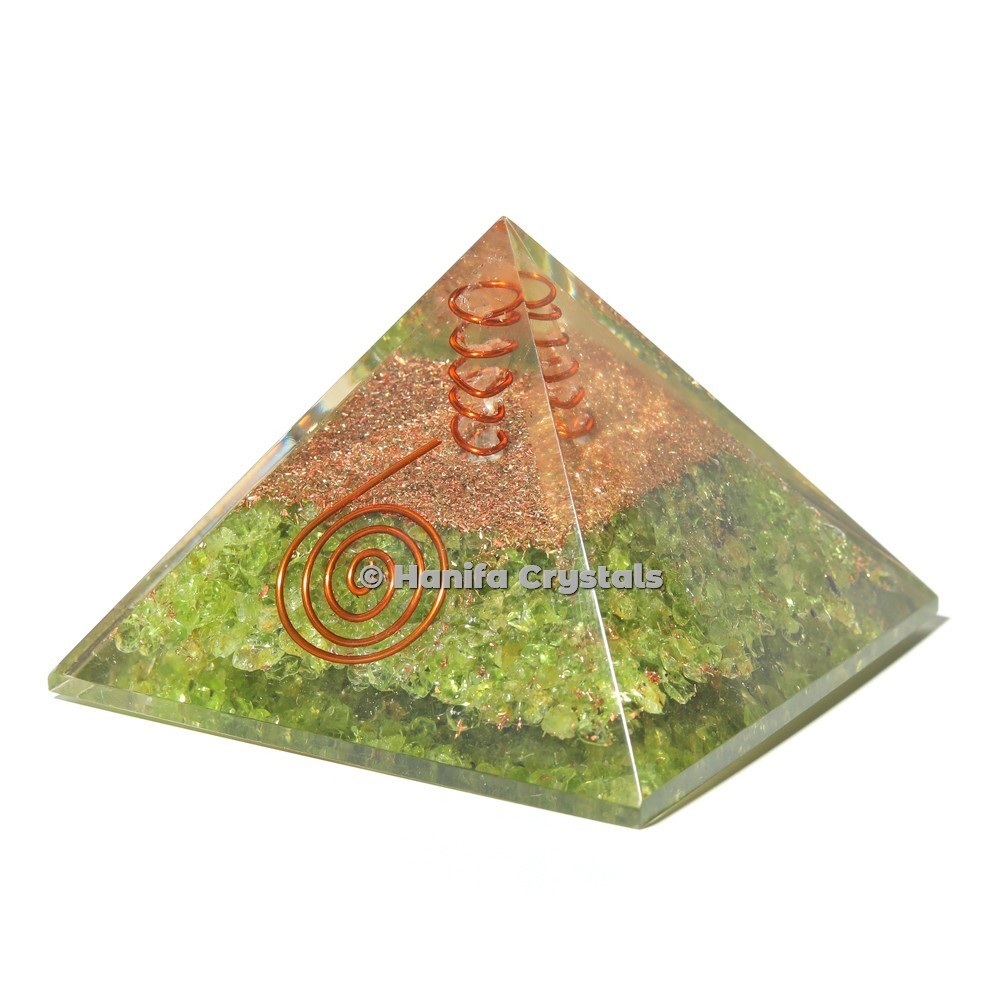 Peridot Orgonite Emf Protect Healing Pyramid