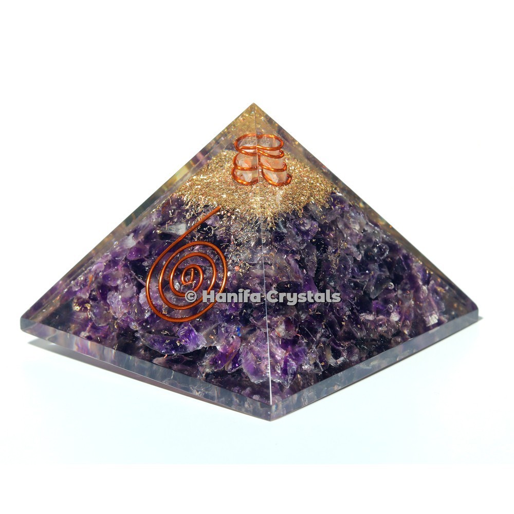 Amethyst Orgonite Emf Protect Healing Pyramid