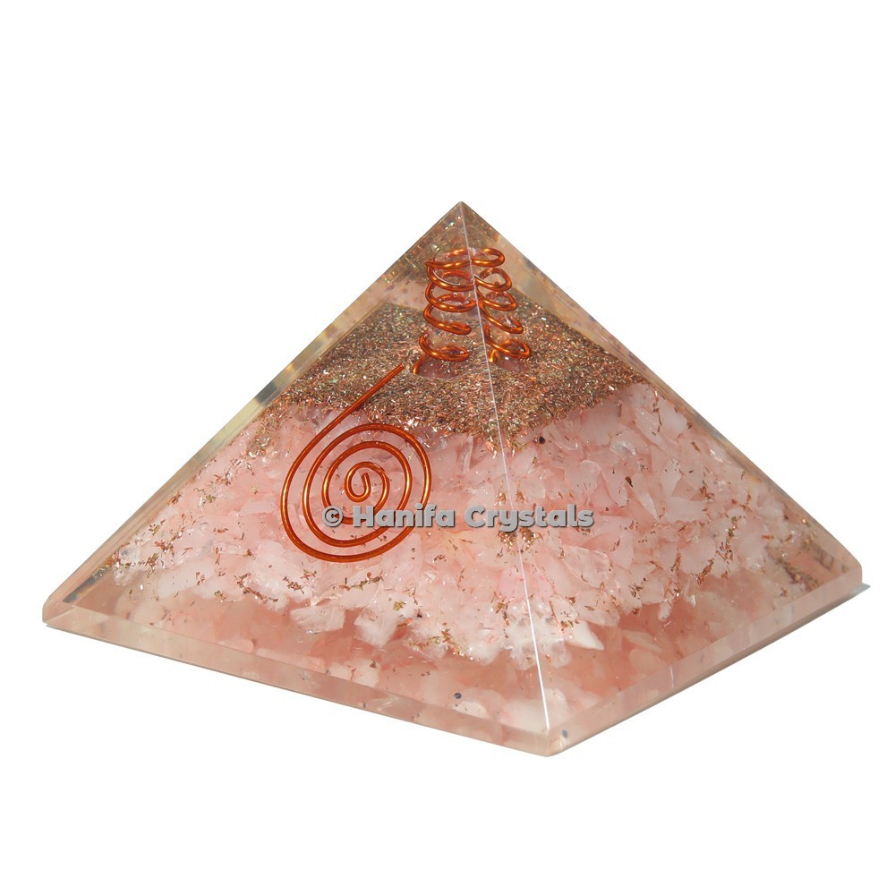 Rose Quartz Orgonite Emf Protect Healing Pyramid