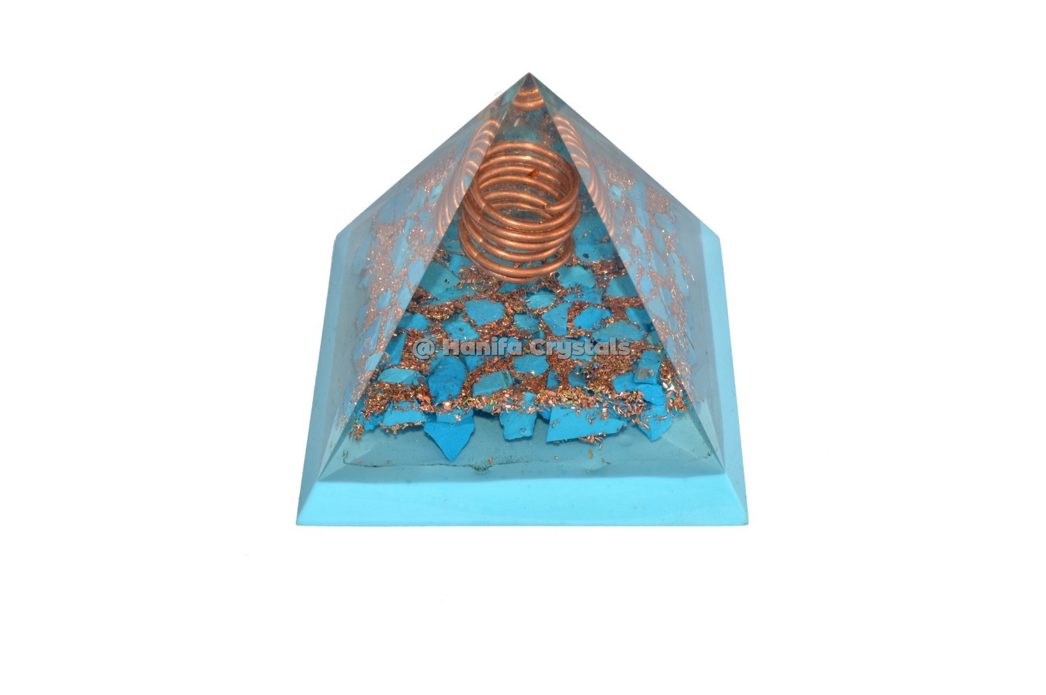 Turquoise Orgonite Crystal Pyramids