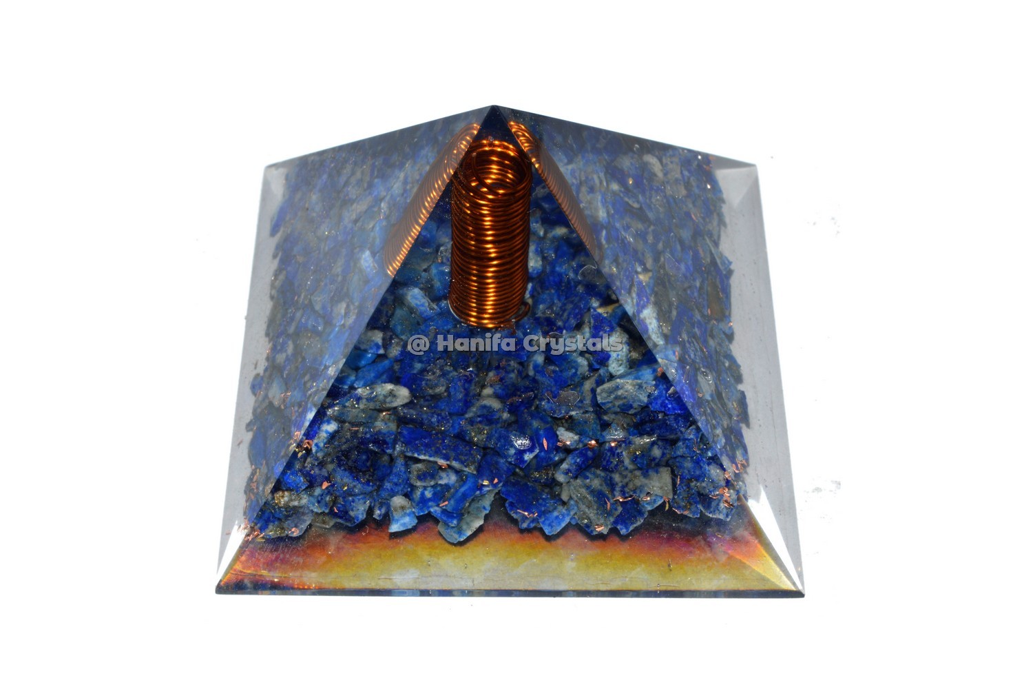 Lapis Lazuli With Crystals Point Orgonite Pyramid