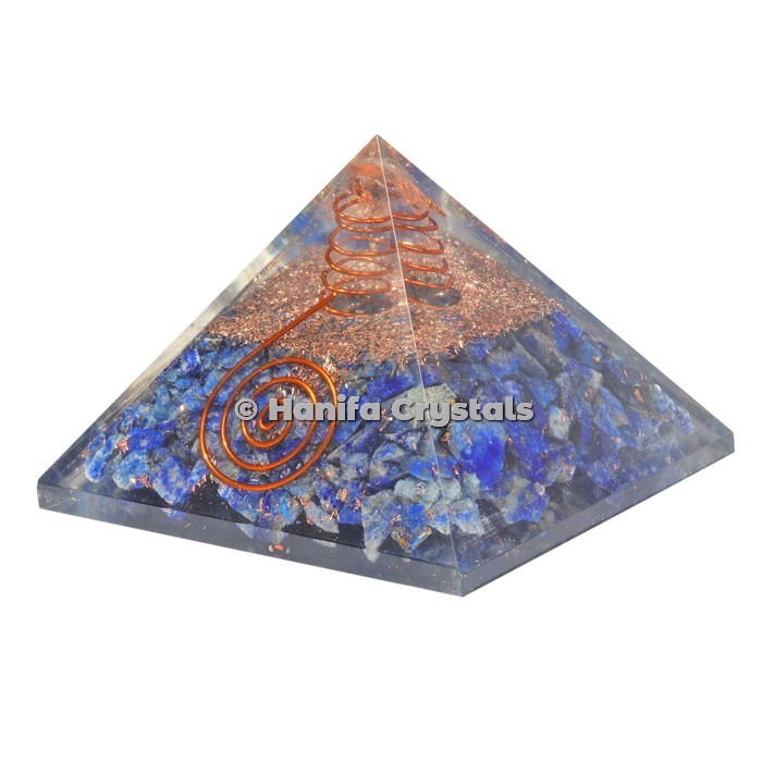 Lapis Lazuli With Crystal Point Orgonite Pyramids