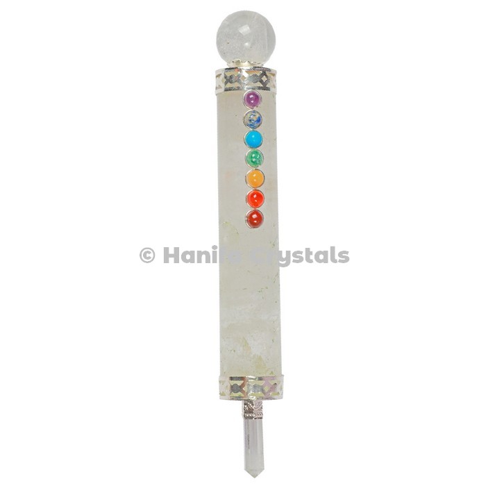 Crystal Quartz with Ball With 7 Chakra Healing Wands