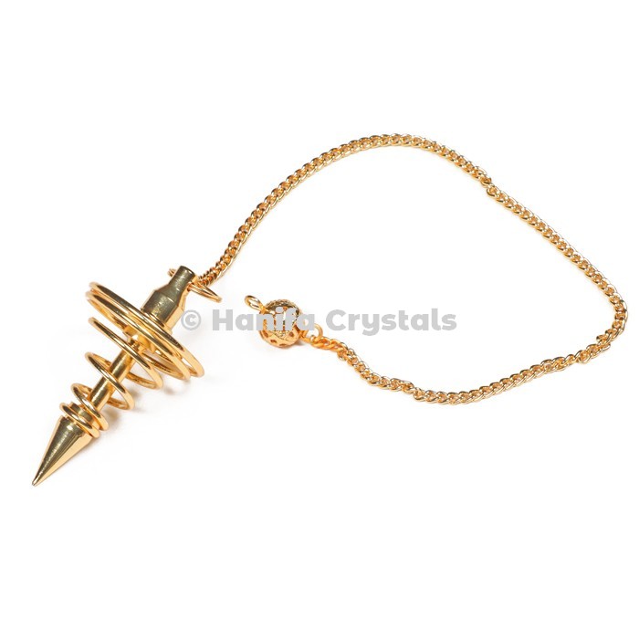 Small Spiral Golden Metal Dowsing Pendulum