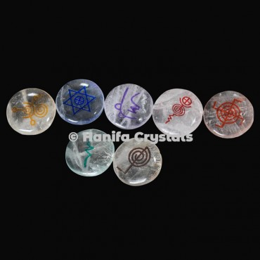 Crystal Quartz Seven Chakra Disc Set