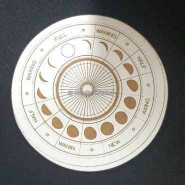 Moon Phase Engraved MDF Coaster And Grid