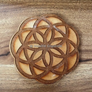 Seed Of Life Engraved Coaster And Grid