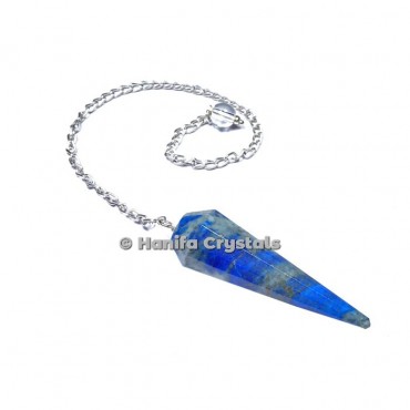 Lapis Lazuli 12 Faceted Plain Pendulum