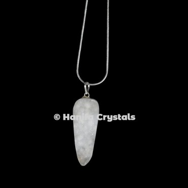 Pointed Druzy with Silver Chain Pendant