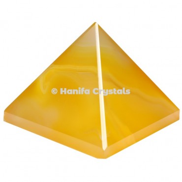 Yellow Onyx Gemstone Pyramid