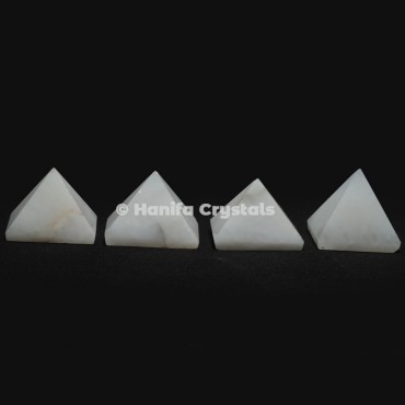 White Agate Gemstone Pyramids