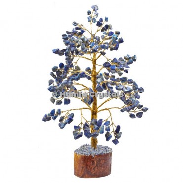 Lapis Lazuli  300 Chips Gemstone Golden Wire Tree