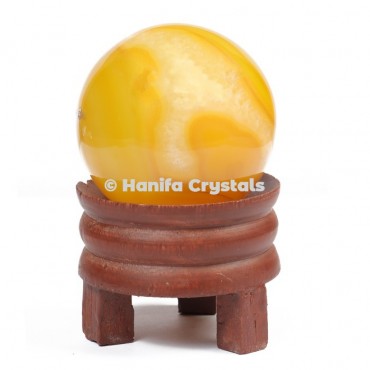 Yellow Onyx Gemstone Sphere