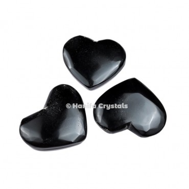 Black Obsidian Puffy Hearts