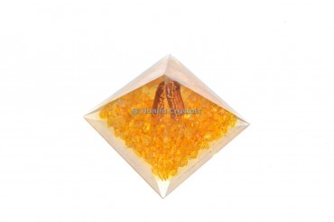 Citrine Quartz Dyed Orgonite Crystal Pyramids