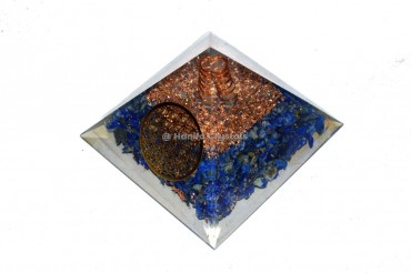 Lapis Lazuli With Flower of Life Orgonite Pyramid