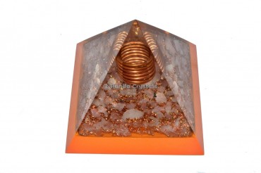 Rose Quartz With Crystal Point Orgonite Pyramid