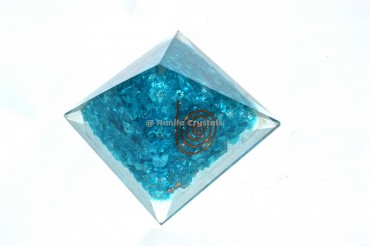 Aquamarine Crystals Orgonite Pyramid