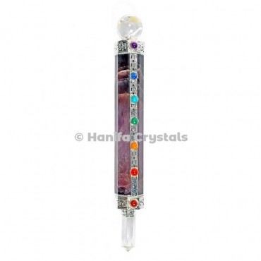 Amethyst with Crystal Ball With 7 Chakra Healing Wands