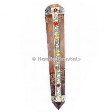 Amethyst with 7 Chakra Healing Wands