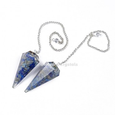 Lapis Lazuli Orgone Pendulum with Silver Chain