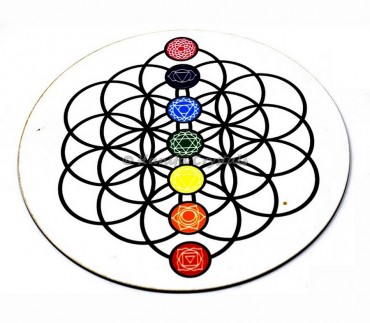 7 Chakra With Seed Of Life Pendulum Board