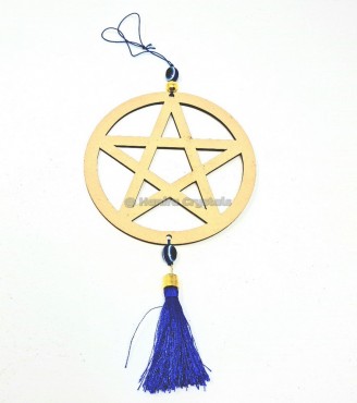 Spiritual Healing Pentagram with Evil Eye Wall Hanging
