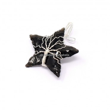 Black Obsidian Star Tree Of Life Pendant