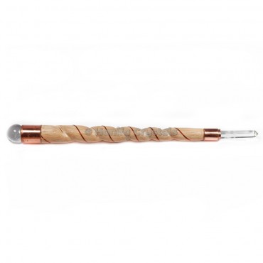 Spiral wooden healing wand
